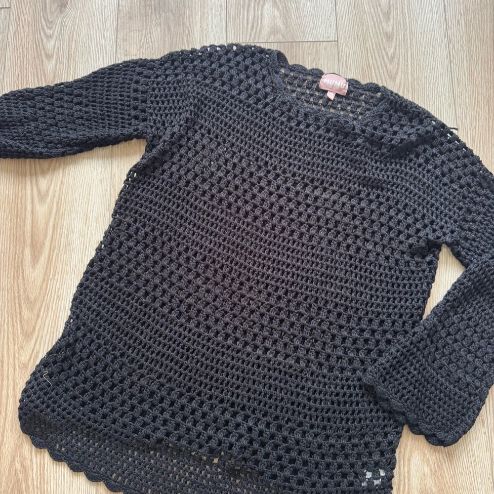 Show Me Your MuMu Black Crochet Sweater